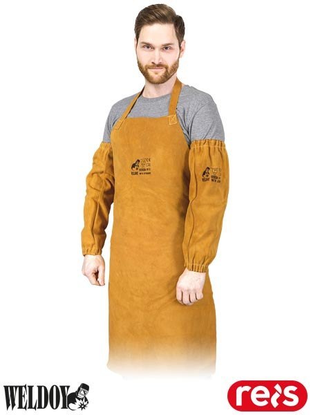 Rękaw spawalniczy skórzany 46 cm - Ściągacz, kevlarowe nici REIS