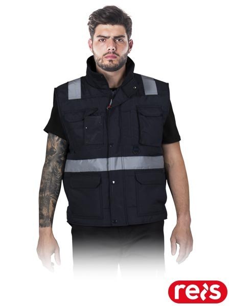 Bezrękawnik Ocieplany Męski – Wielofunkcyjny, Odblaskowy z Licznymi Kieszeniami REIS