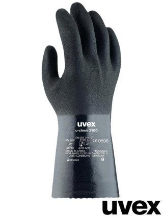Rękawice U-CHEM 3100 - Ochrona mechaniczna i chemiczna, EN388, EN374 UVEX
