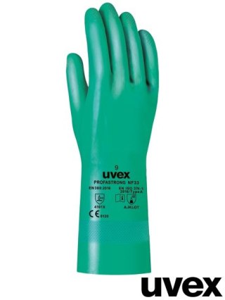 Rękawice ochronne PROFASTRONG NF33 - Do prac z kwasami, tłuszczami i zasadami UVEX