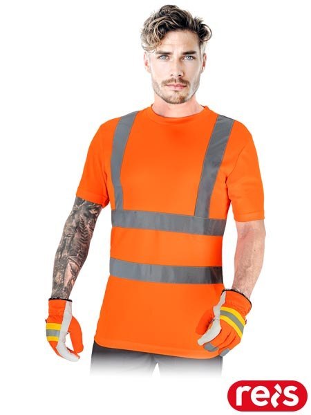 T-shirt Ostrzegawczy Męski – Z Pasami Odblaskowymi, EN ISO 20471 REIS