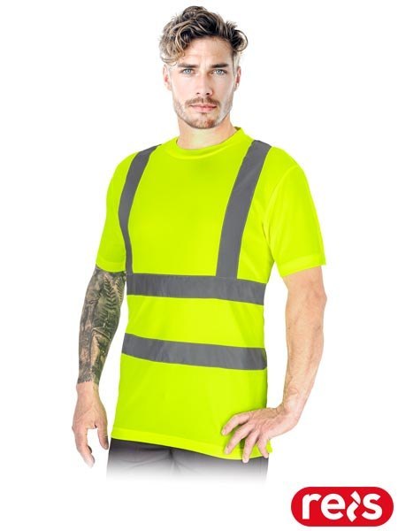T-shirt Ostrzegawczy Męski – Z Pasami Odblaskowymi, EN ISO 20471 REIS