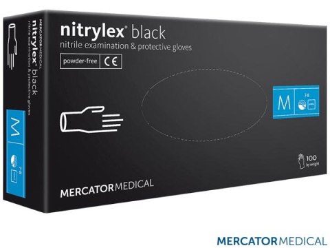 Rękawice nitrylowe nitrylex® black czarne 8% Vat 100 szt. MERCATOR MEDICAL