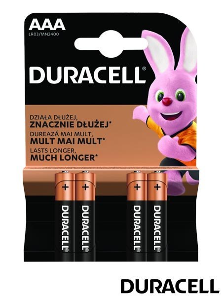 Baterie DURACELL LR-03/AAA Alkaliczne – Zapas 4 szt. do codziennego użytku DURACELL