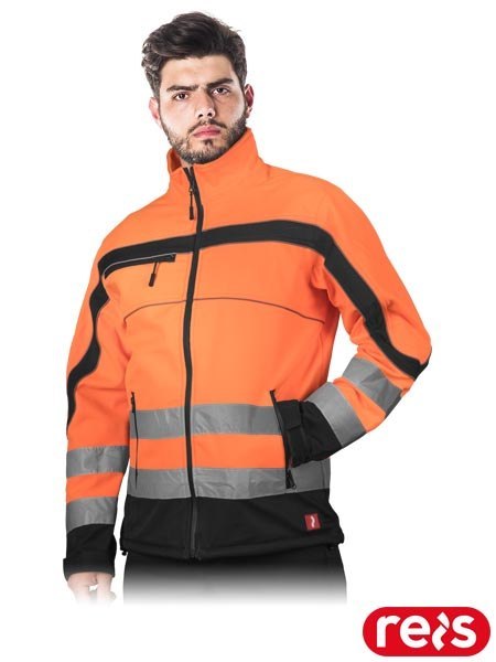 Męska kurtka Softshell z odblaskami - wiatro i wodoodporna REIS