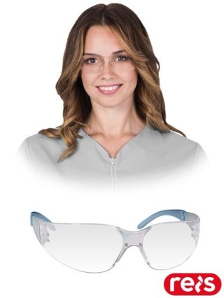Okulary Ochronne z Filtrem UV (2C-1.2) | Przeciwodpryskowe FT | Klasa 1 | Poliwęglan/Guma | EN166, EN170 REIS