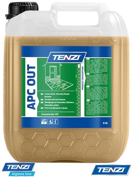 APC OUT – Koncentrat Zasadowy do Czyszczenia Elewacji i Dachów, 1 L i 5 L TENZI