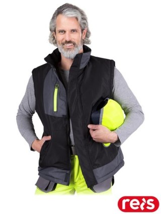 Ocieplana kamizelka robocza - z kieszeniami, odblaskowa REIS