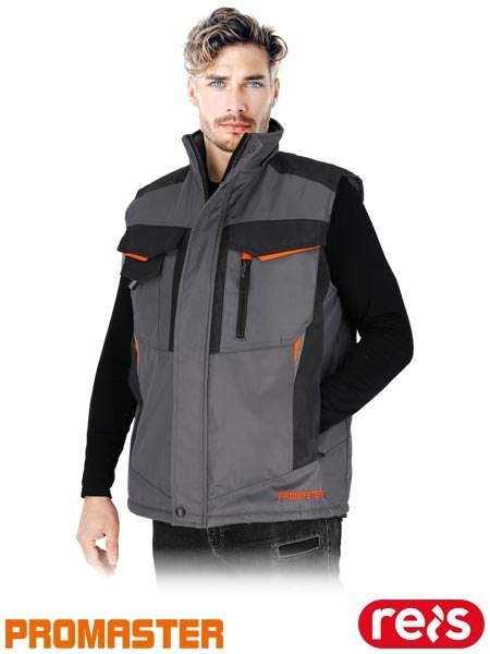 Bezrękawnik Ocieplany Męski Oxford 300D | Polar, Multi-Kieszenie | Antywiatrowy | Solidny REIS