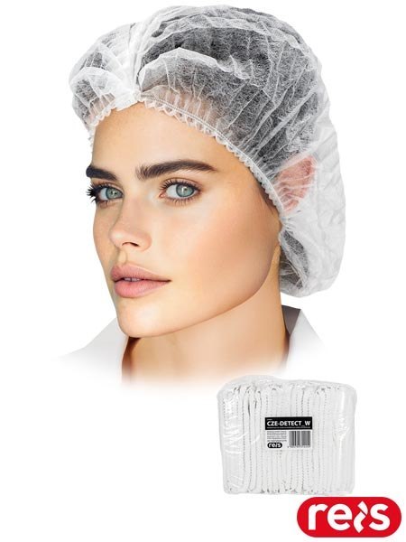 Czepek Ochronny dla Przemysłu Spożywczego – Wykrywalny Detektorem Metalu (100 szt.) REIS