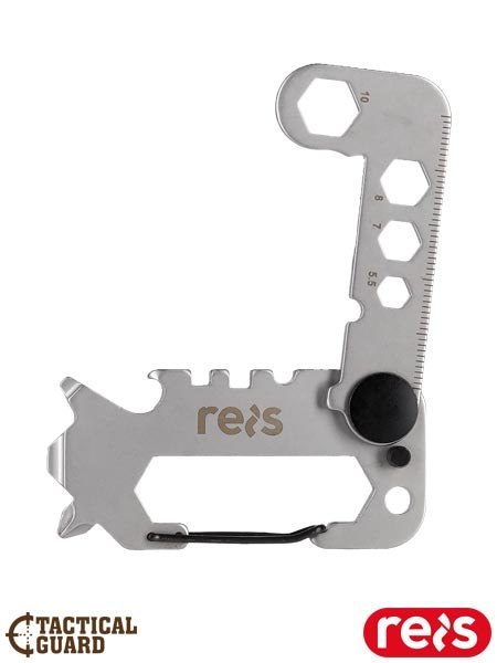 Narzędzie Kieszonkowe Multitool 9 w 1 | Stal Nierdzewna, Karabińczyk | Klucze, Śrubokręty, Otwieracz | EDC, Survival REIS