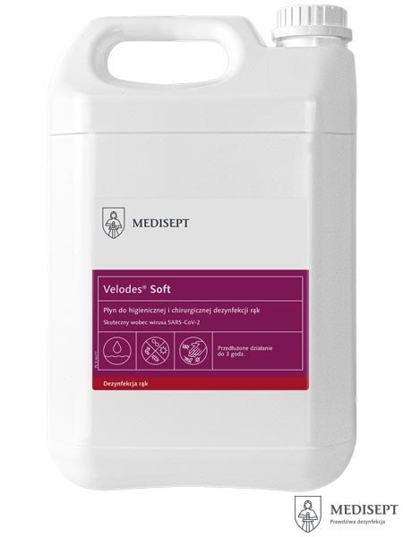 Velodes® Soft – Płyn do Dezynfekcji Rąk z Gliceryną, Przebadany Dermatologicznie MEDISEPT