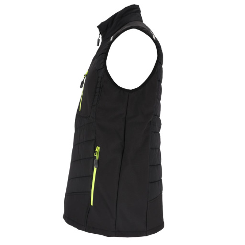 Pikowany bezrękawnik męski - Softshell, 4-kierunkowy stretch, odblaski L.HOLLMAN