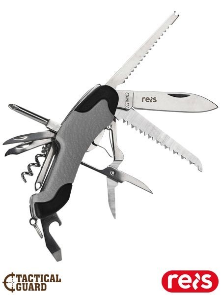 Scyzoryk Wielofunkcyjny 15 w 1 | Stal Nierdzewna | Piła, Otwieracz, Korkociąg | Survival, Wędkarstwo