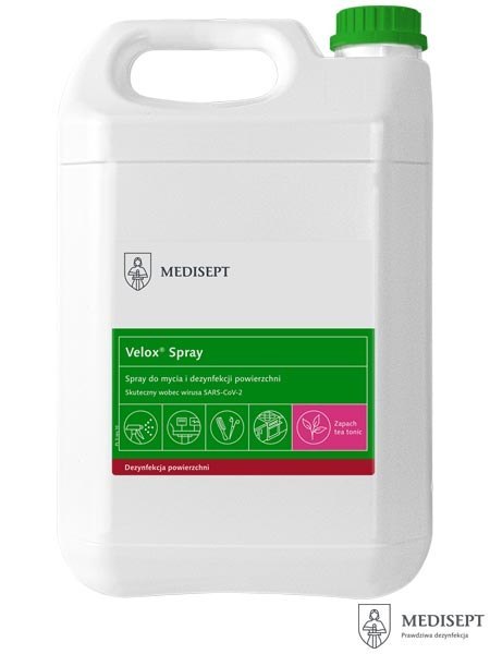 Velox® Spray – Szybki Płyn do Dezynfekcji (Wyrób Medyczny), Dostępny w Wersji Neutralnej i Tea Tonic MEDISEPT