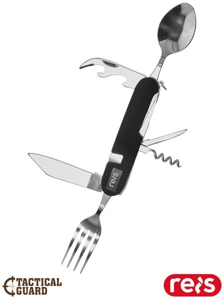 Sztućce Turystyczne 8 w 1 – Ze Stali Nierdzewnej z Korkociągiem i Brelokiem REIS