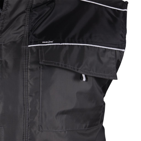 Bezrękawnik roboczy zimowy - z odblaskami, kołnierz z polarem, 4 kieszenie REIS