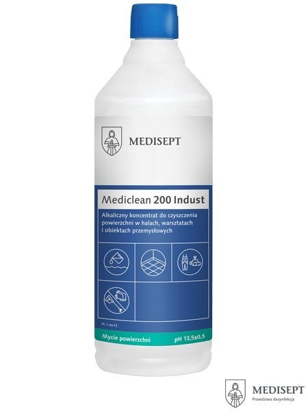 Koncentrat do Mycia Przemysłowego Mediclean 200 Indust – Usuwa Smar, Olej i Sadzę MEDISEPT