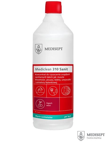 Koncentrat do Sanitariatów Mediclean 310 Sanit – Antybakteryjny, Skuteczny na Kamień i Rdzę MEDISEPT