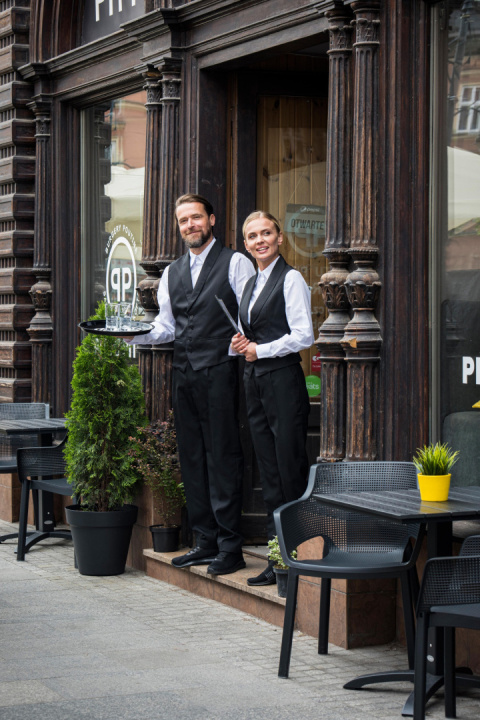 Kamizelka damska wizytowa - 4 guziki, kieszeń REIS