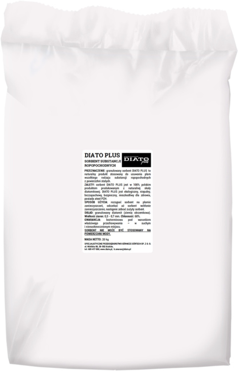 Sorbent granulowany diatomitowy - 20 kg, Atest PZH DIATO