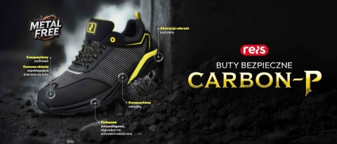 Buty bezpieczne męskie CARBON S3S FO SR - Półbuty METAL FREE REIS