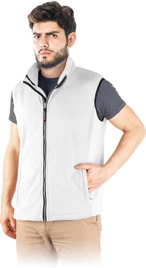 Męski Bezrękawnik Polarowy z Kołnierzem Stójką i Kieszeniami na Suwak REIS