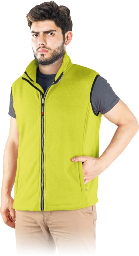 Męski Bezrękawnik Polarowy z Kołnierzem Stójką i Kieszeniami na Suwak REIS