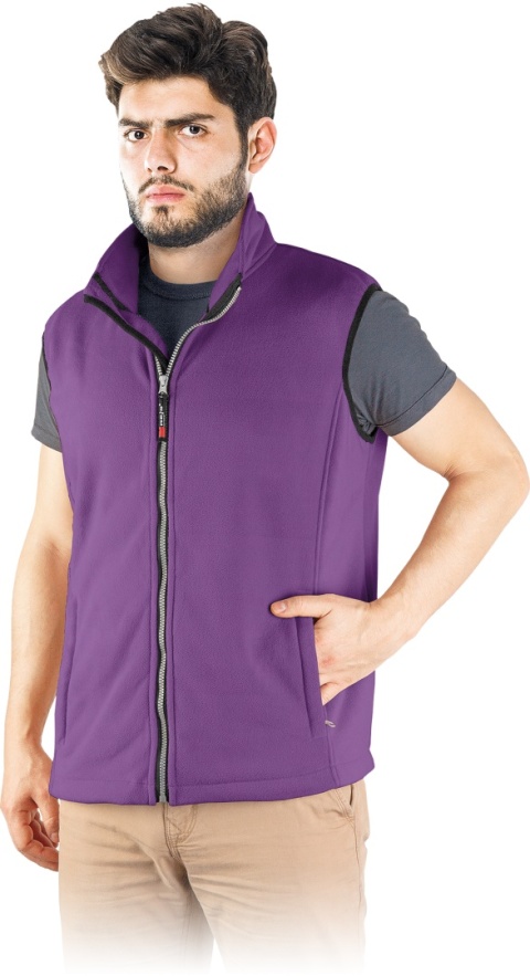 Męski Bezrękawnik Polarowy z Kołnierzem Stójką i Kieszeniami na Suwak REIS