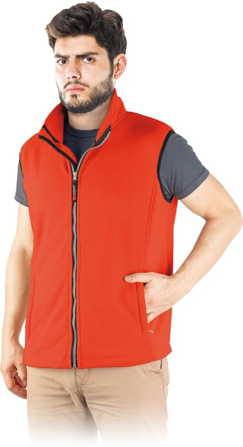 Męski Bezrękawnik Polarowy z Kołnierzem Stójką i Kieszeniami na Suwak REIS