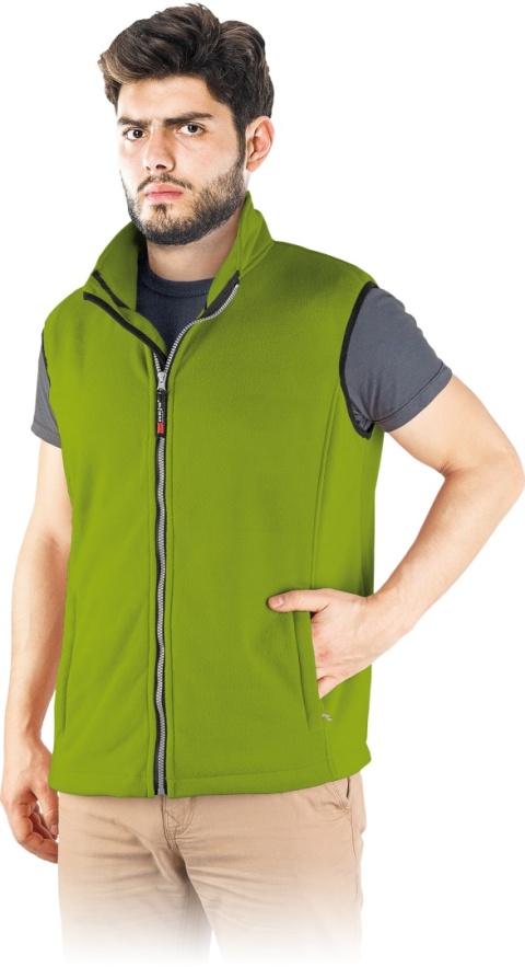 Męski Bezrękawnik Polarowy z Kołnierzem Stójką i Kieszeniami na Suwak REIS