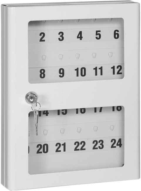 Szafka na 24 klucze – Stalowa, z szybką plexi i zamkiem na kluczyk BOXMET LTD.