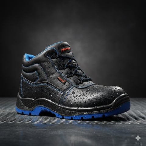 Trzewiki robocze BERGEN S1P rozm. 41 – skóra kruponowa, stalowy podnosek, wkładka antyprzebiciowa PROFUS