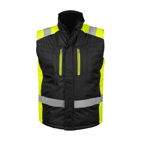 Bezrękawnik Ochronny Ocieplany | Kamizelka Robocza z Odblaskami | Wodoodporny PU L.HOLLMAN