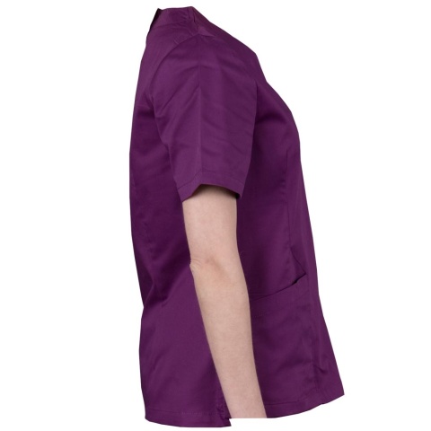 Bluza Ochronna Damska OSSIA Krótki Rękaw | Elastyczna, Oddychająca | Dekolt V, Multi-Kieszenie | Medycyna, Kosmetyka REIS