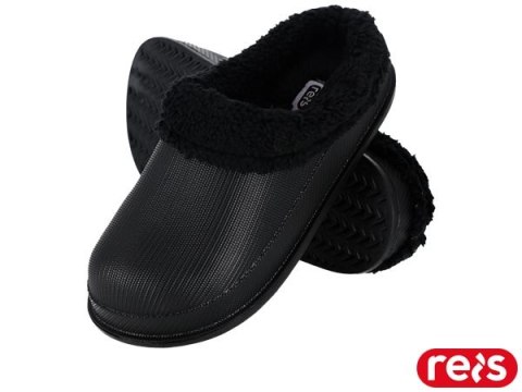 Klapki Ocieplane Futerkiem FLUFF | Lekkie Tworzywo EVA | Wsuwane REIS