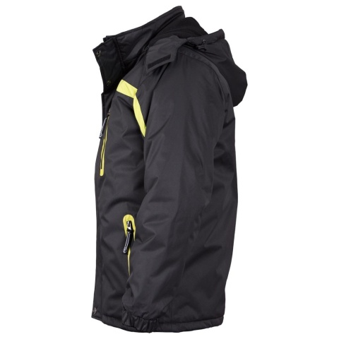 Kurtka Ochronna Ocieplana Męska | Wodoodporna PCV, Polar | Zamek, Napy, Rzepy | Odsuwany Kaptur