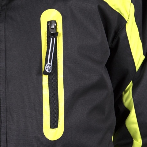 Kurtka Ochronna Ocieplana Męska | Wodoodporna PCV, Polar | Zamek, Napy, Rzepy | Odsuwany Kaptur