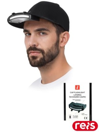 Latarka na Daszek Czapki LED | 11 Diod | Zasięg 10m | Klips Clip-On | ABS REIS