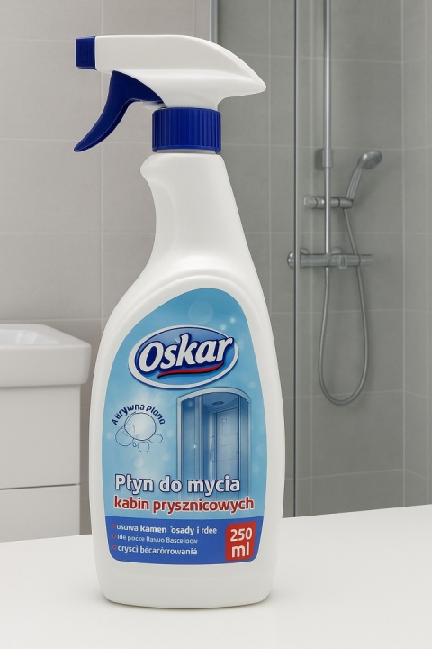 Czyszczenie kabiny prysznicowej bez szorowania – płyn 1L OSKAR