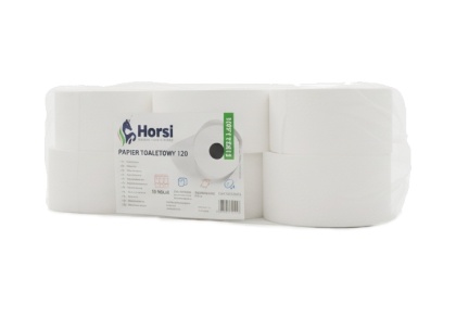 Papier Toaletowy 120 mb | 100% Celuloza | 2 Warstwy | Mega Rolka Horsi