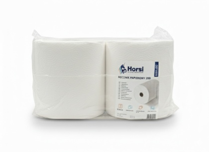 Czyściwo Papierowe 200mb | 100% Celuloza, 2W | Gigant Rolka | Ultra Chłonne | Przemysł, Gastronomia Horsi