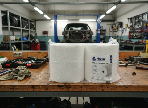 Czyściwo Papierowe 200mb | 100% Celuloza, 2W | Gigant Rolka | Ultra Chłonne | Przemysł, Gastronomia Horsi