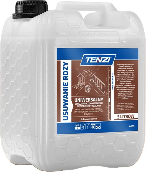 USUWANIE RDZY – Płyn do Usuwania Rdzy z Kamienia i Betonu 5 L TENZI