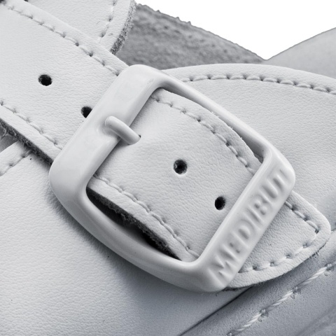 Damskie Klapki Medyczne na Koturnie | Skóra Naturalna | Antypoślizgowe | EN 20347 MEDIBUT