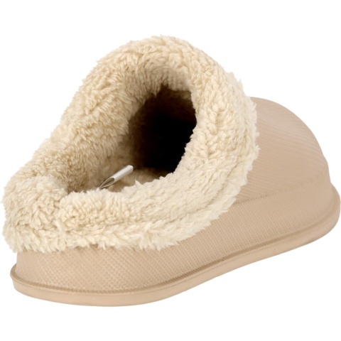 Klapki Ocieplane Futerkiem FLUFF | Lekkie Tworzywo EVA | Wsuwane REIS