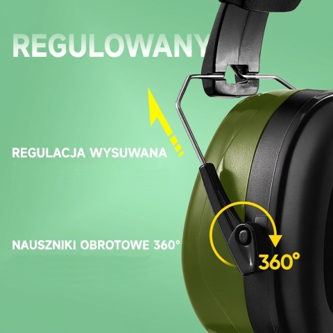 Ochronniki Przeciwhałasowe Safeyear EM5002 | SNR 33dB | EN 352-1 Zielone