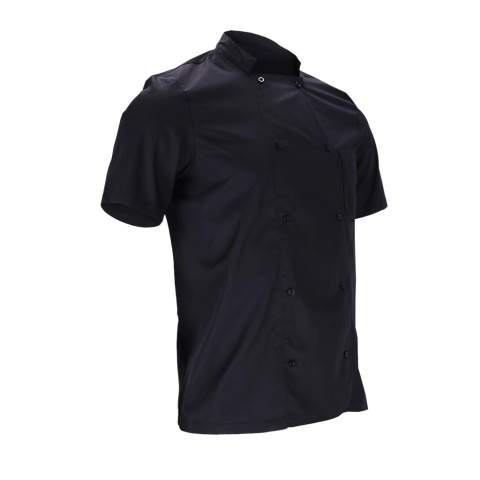 Bluza Kucharska Męska z Krótkim Rękawem Czarna | REIS