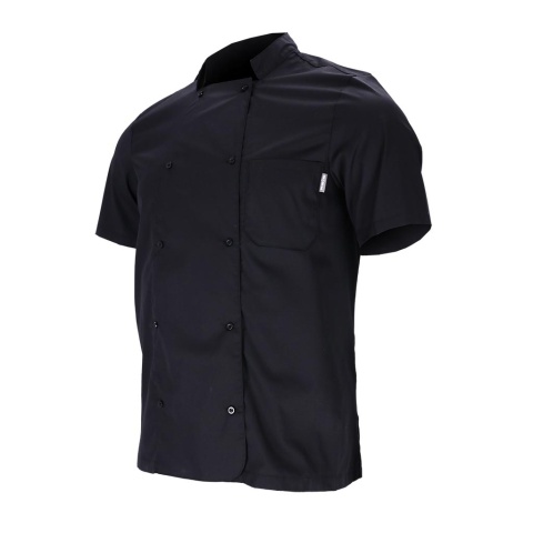 Bluza Kucharska Męska z Krótkim Rękawem Czarna | REIS