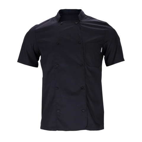 Bluza Kucharska Męska z Krótkim Rękawem Czarna | REIS